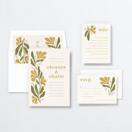 Flower Market Wedding Invitations Gold Signature No