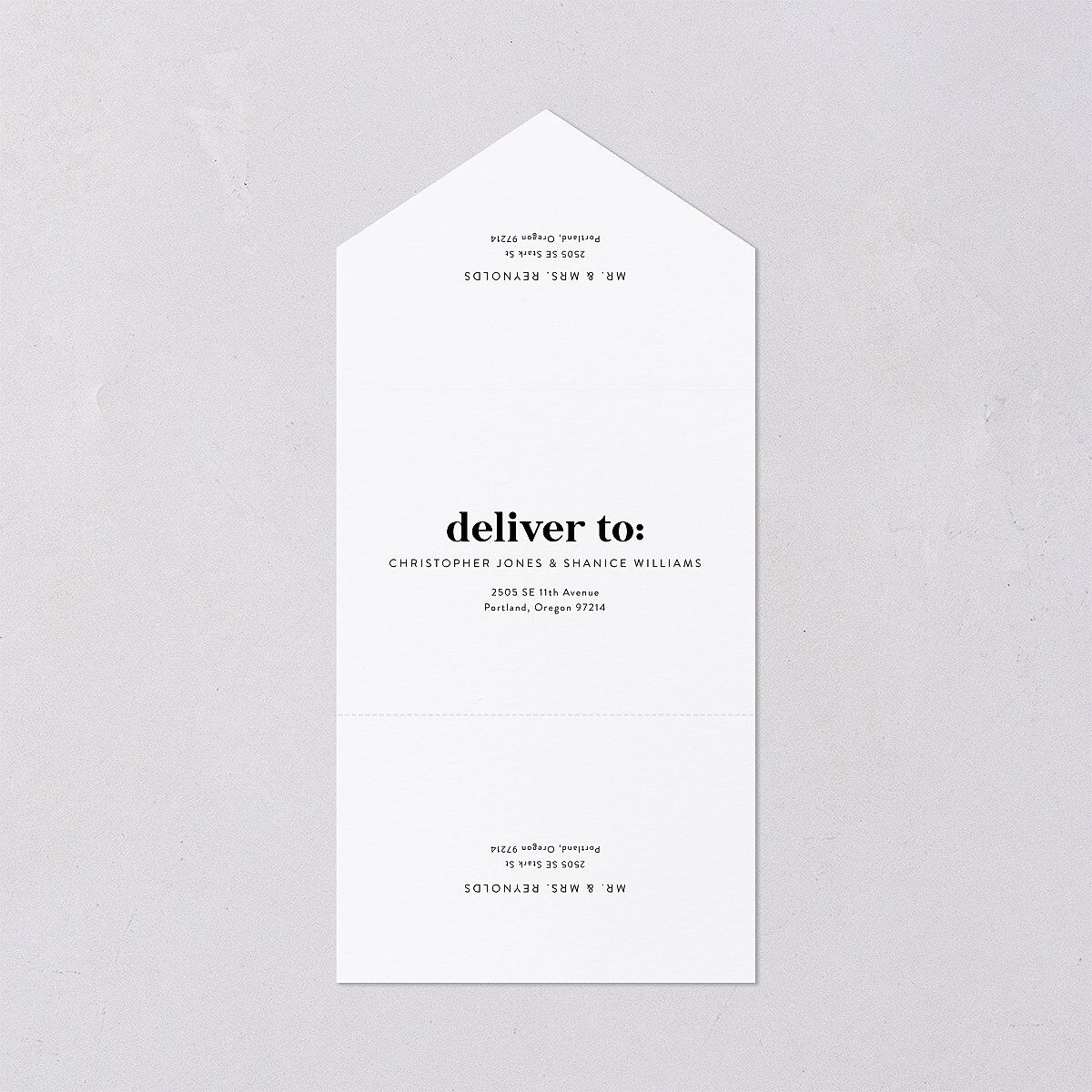 Photo Elopement All-in-One Wedding Invitations Pure White Signature Light Both Recipient and Return Addresses No