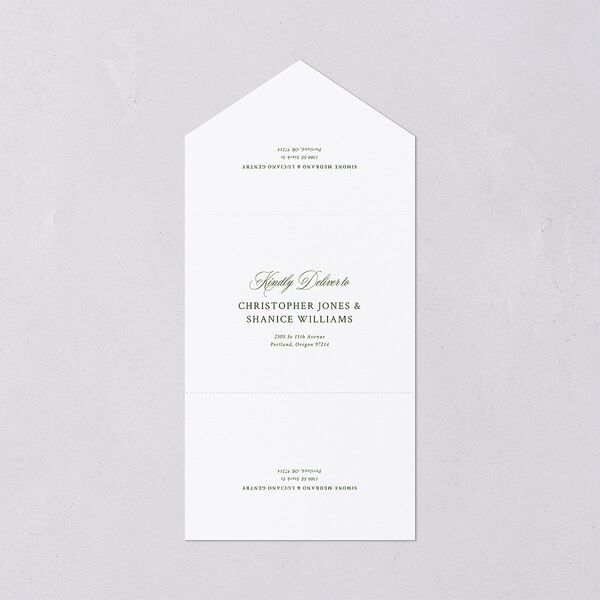 Your Own Classic Italian Venue All-in-One Wedding Invitations Dark Camo Signature Light Both Recipient and Return Addresses No