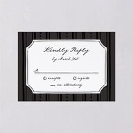 Vintage Candelabra with Bow Wedding Response Cards Charcoal Signature Standard