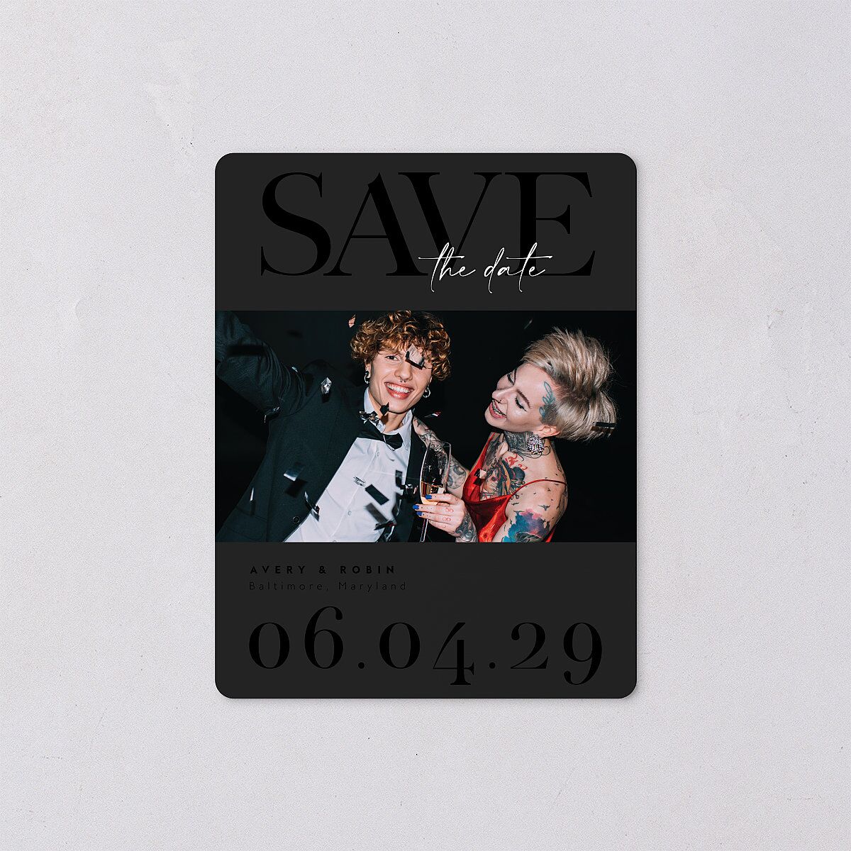 Modern Vow Save The Date Magnets — view 1