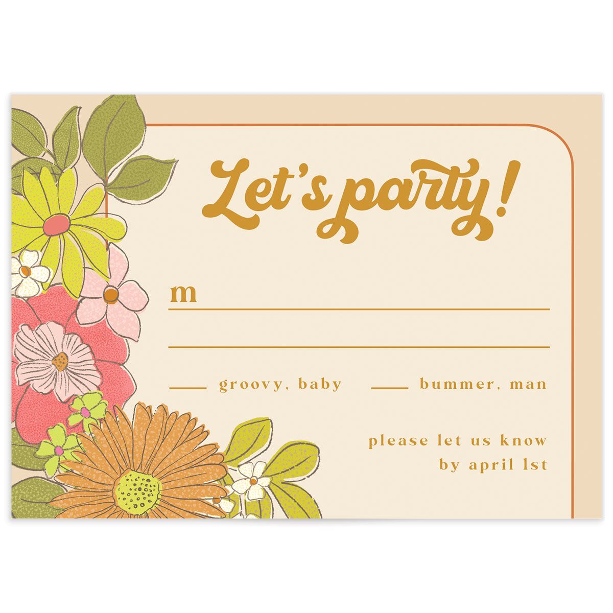 Groovy Blooms Wedding Response Cards