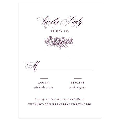 Elegant Antique Toile Frame Wedding Response Cards by Bridgerton Bordeaux Signature Standard