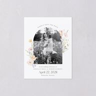 Wildflower Photo Save the Date Petite Cards Lilac Signature smooth Blank No Standard