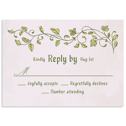 Vintage Fantasy Vines Wedding Response Cards Amethyst Signature Standard