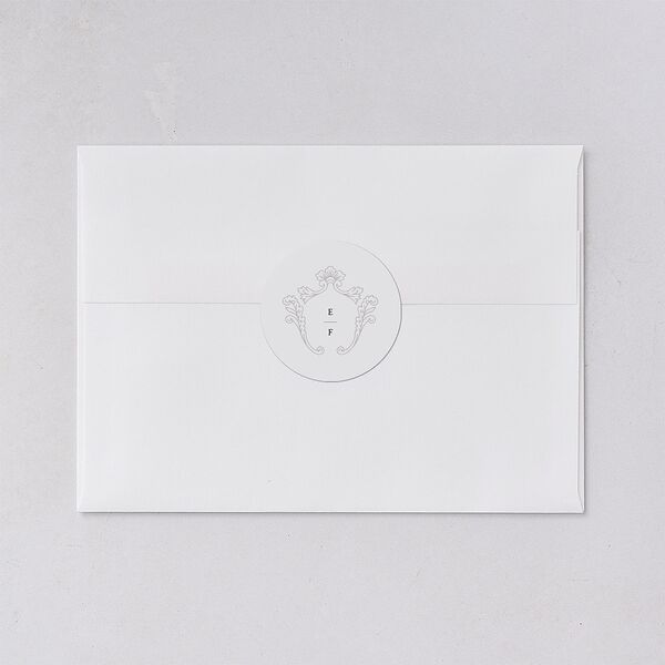 Baroque Border Wedding Stickers Pure White Sticker