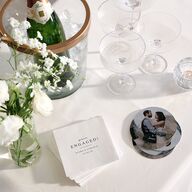 Captured Love Engagement Party Wedding Day Coasters Pure White Cardboard Circle