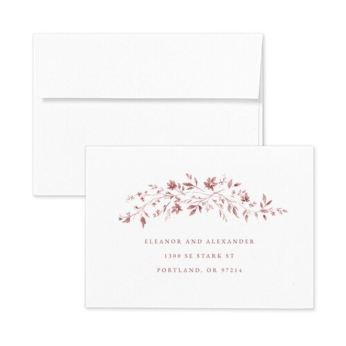 Timeless Floral Response Card Envelopes White Desert Rose Return Address Signature Standard