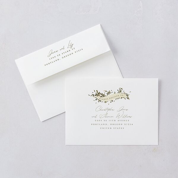 Graceful Chuppah Wedding Invitations Pure White Signature Blank No Standard