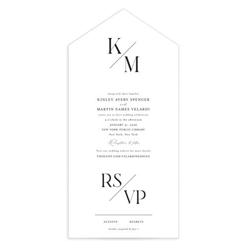 Monogram Slant All-in-One Wedding Invitations