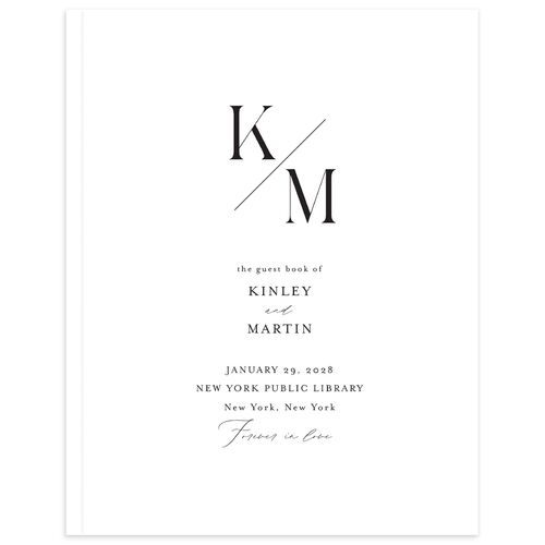 Monogram Slant Guest Books Licorice