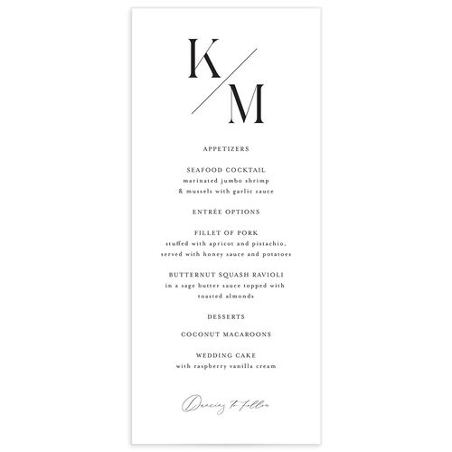 Monogram Slant Menus