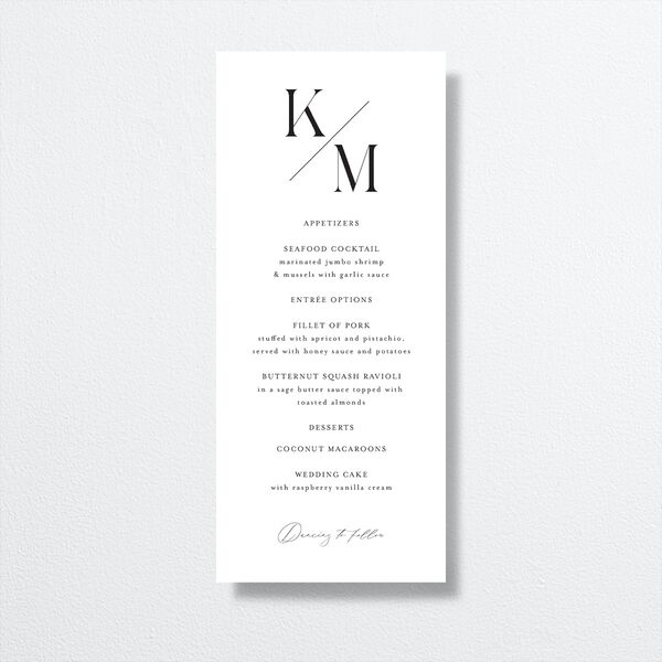 Monogram Slant Menus Licorice Signature