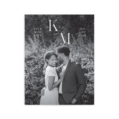 Monogram Slant Save the Date Petite Cards