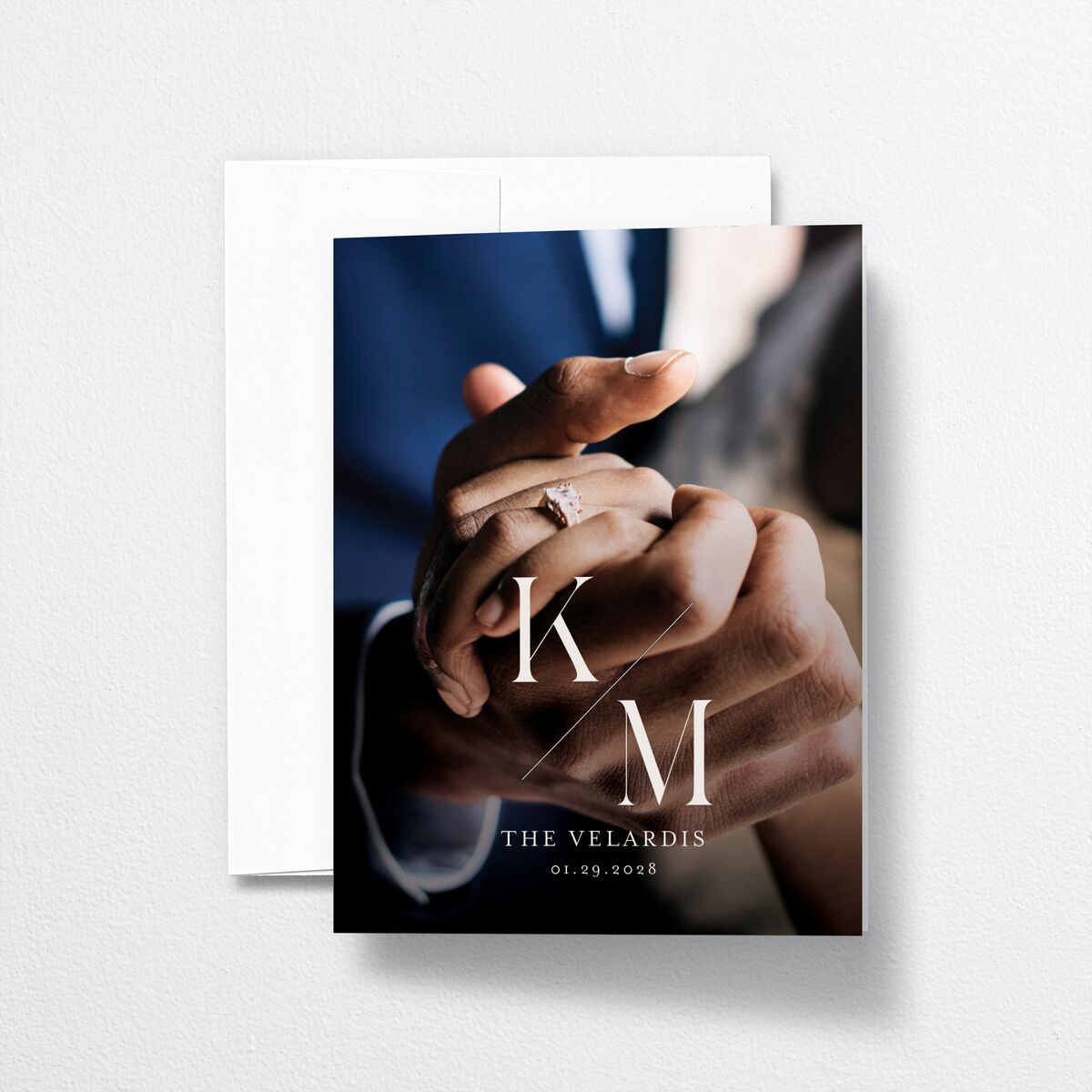 Monogram Slant Thank You Cards Licorice