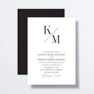 Monogram Slant Wedding Invitations Licorice Signature No Standard