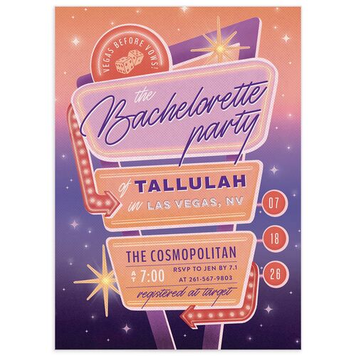 Las Vegas Love Bridal Shower Invitations Pinot Signature