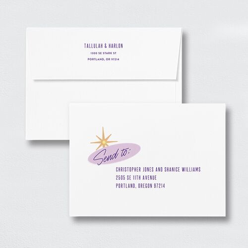 Las Vegas Love Save The Date Card Envelopes White Standard Pinot Both Recipient and Return Addresses