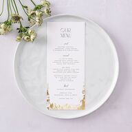 Metallic Edge Menus Gold Pure White Signature