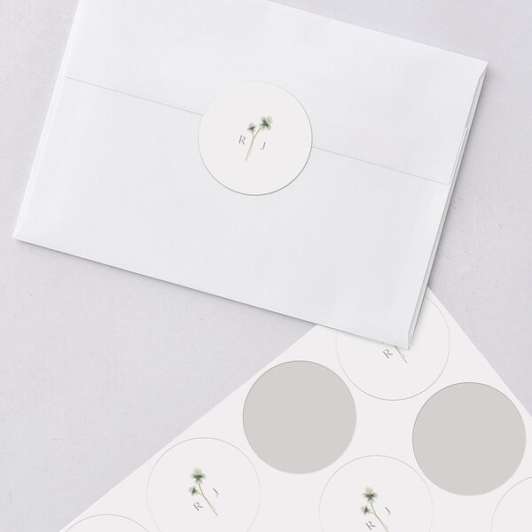 Dainty Monogram Wedding Stickers Moon Rock Circle