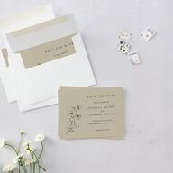 Elegant Minimal Save the Date Petite Cards Champagne Signature smooth Blank No Standard
