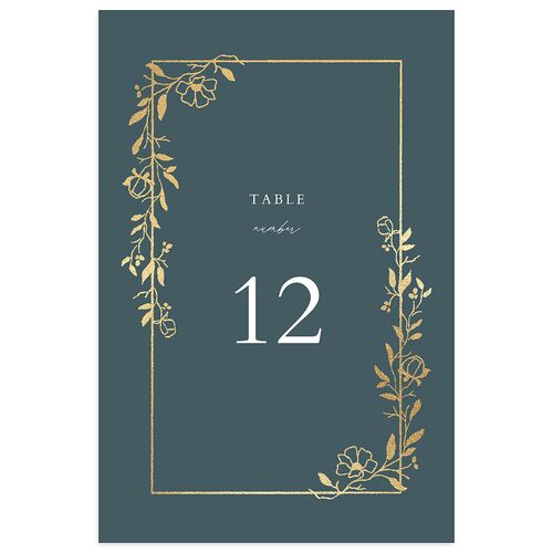 Delicate Vines Foil Table Numbers Gold Forest Signature