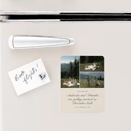 Vintage Cinematic Photo Save The Date Magnets Linen Magnet Paper