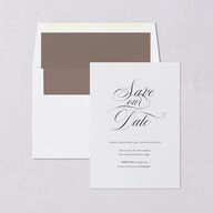 Exquisite Calligraphy Save The Date Cards Pure White Signature smooth Blank No Standard
