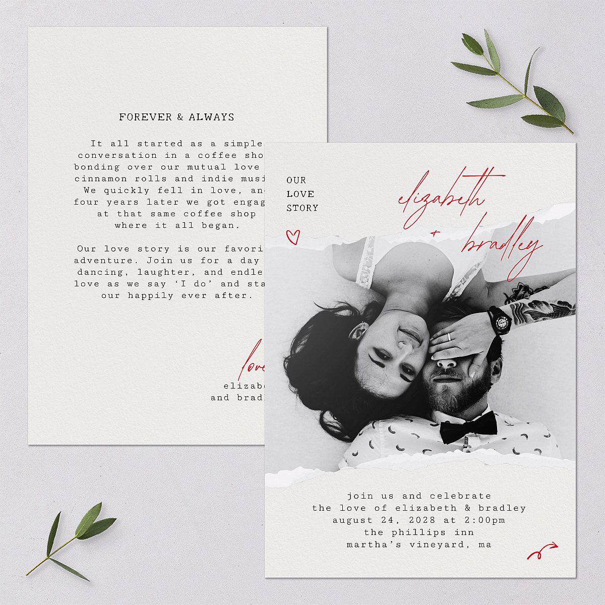 DIY Crafty Photo Wedding Invitations Ruby Signature Blank No Standard