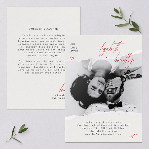 DIY Crafty Photo Wedding Invitations Ruby Signature Blank No Standard