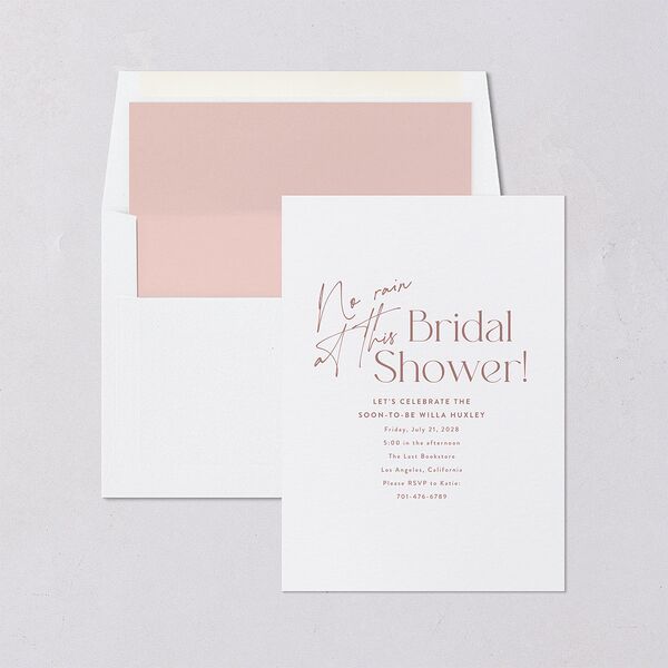 Happy Tears Bridal Shower Invitations Shell Pink Signature Blank Standard