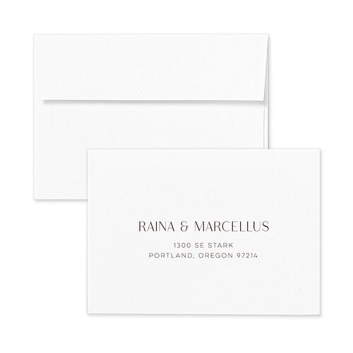 Handwritten Year Response Card Envelopes Espresso Rose Return Address Signature Standard