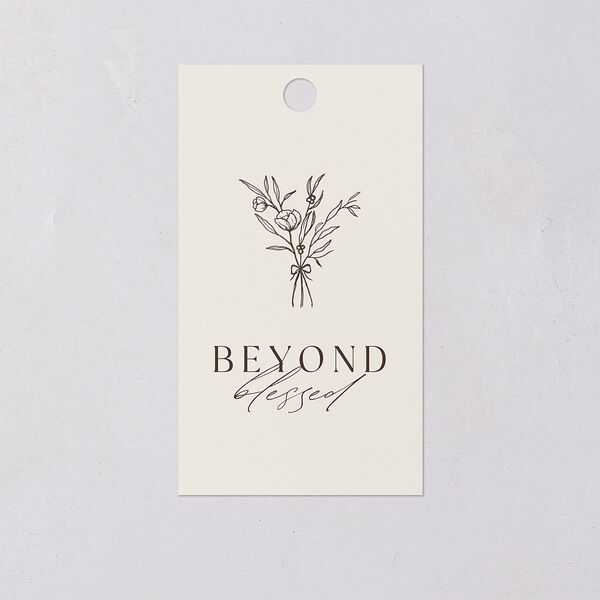 Simple Boho Flowers Favor Gift Tags Champagne Signature