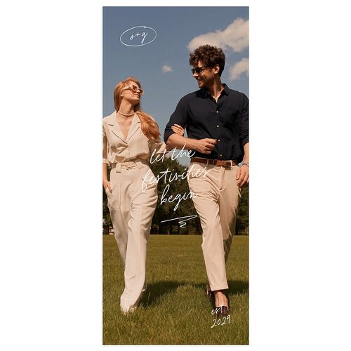 Sunny Day Modern Script Menus Pure White Signature