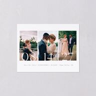 Triptych Photo Save the Date Petite Cards Pure White Signature smooth Blank No Standard