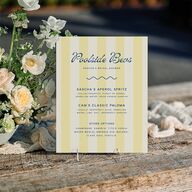 Cabana Stripes Bridal Shower Standard Bar Tabletop Sign Small Lemon Standard Indoor Foam Core S Tabletop Bar