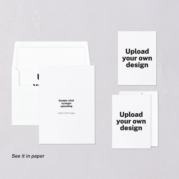 Upload Your Own Design Portrait Photo Digital Save the Date Cards Pure White Dusty Blue Lets Celebrate Standard