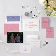 Cinematic Save the Date Cards Lily Signature smooth Blank No Standard