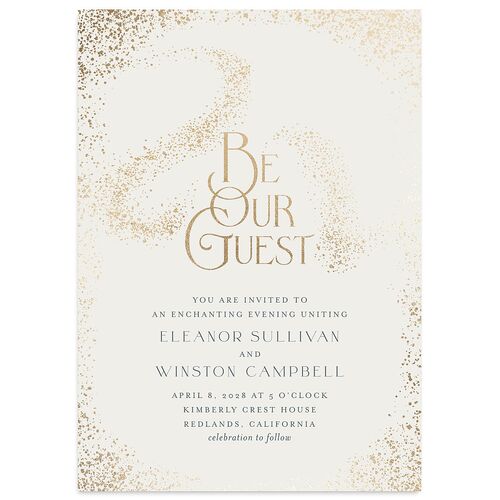Be Our Guest Wedding Invitations Gold Mist Signature Blank No Standard