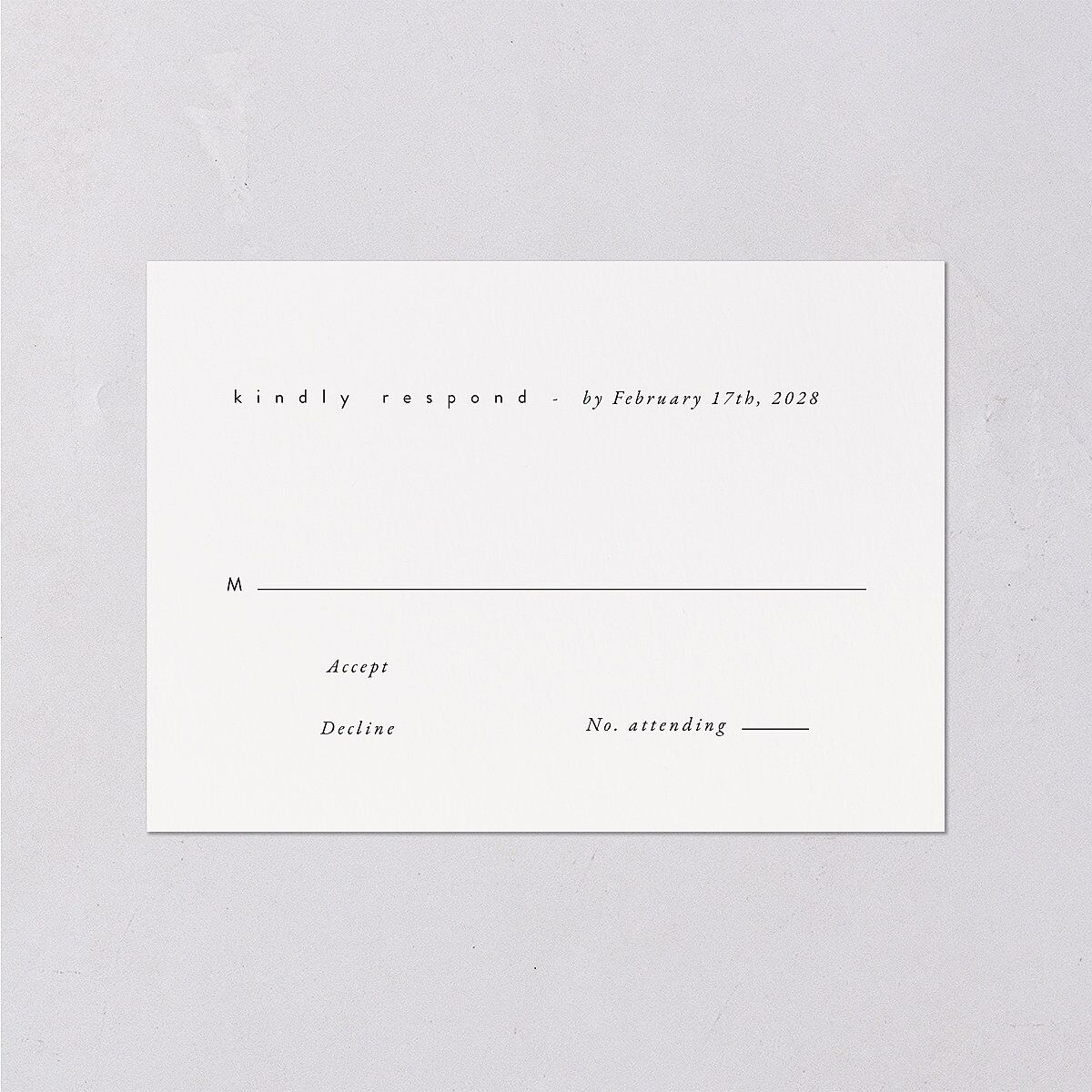 Romantic Minimal Wedding Response Cards Snow Signature