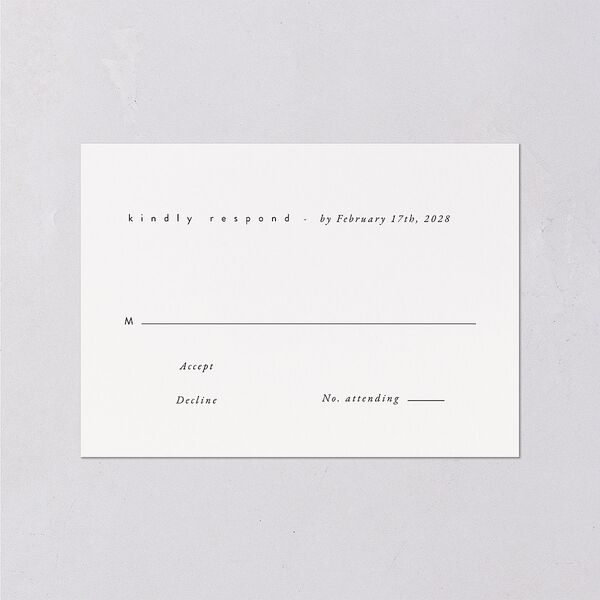Romantic Minimal Wedding Response Cards Snow Signature