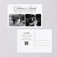 Modern Classic Picture Portrait Save the Date Postcards Pure White