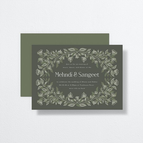 Rustic Nouveau Bridal Shower Invitations front-and-back