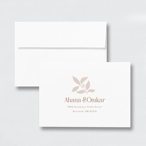 Rustic Nouveau Response Card Envelopes White Standard Copper Return Address Signature