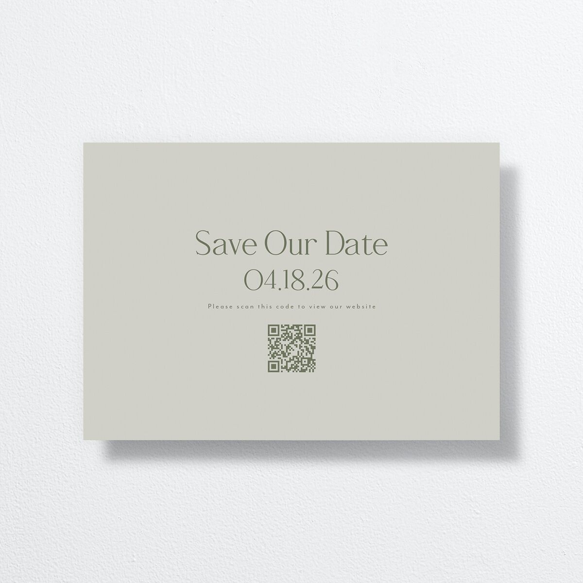 Rustic Nouveau Save the Date Cards back in green