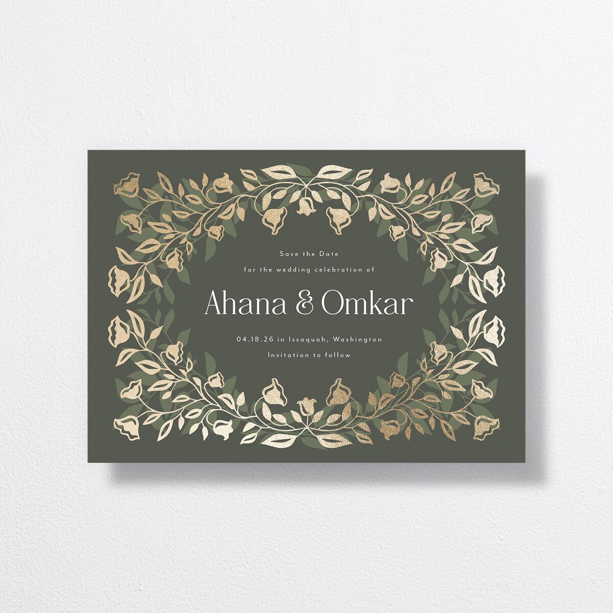 Rustic Nouveau Save the Date Cards front