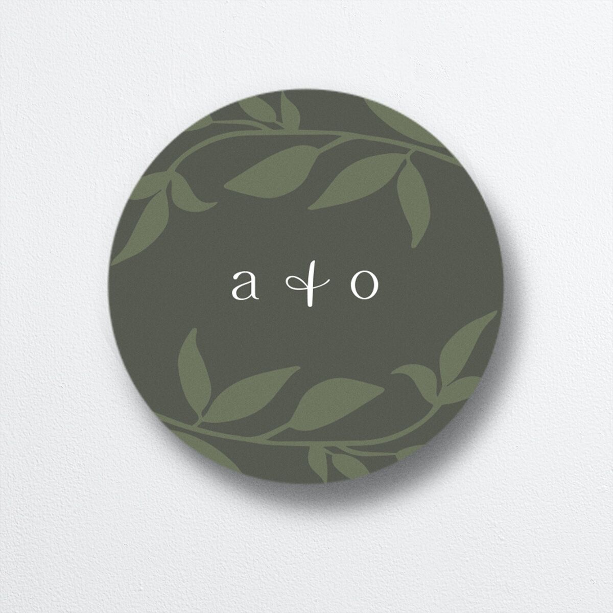 Rustic Nouveau Wedding Stickers front in green