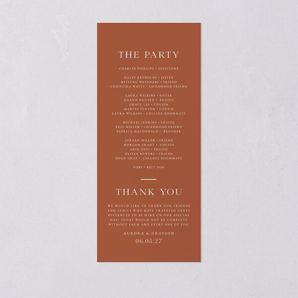 Bohemian Arch Foil Wedding Programs Gold Rust Signature