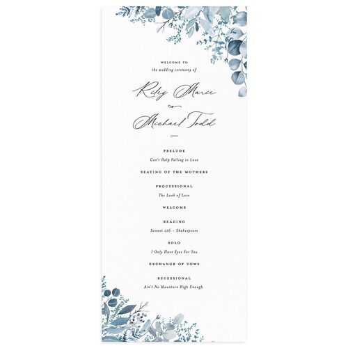 Gorgeous Greenery Wedding Programs Ocean Signature