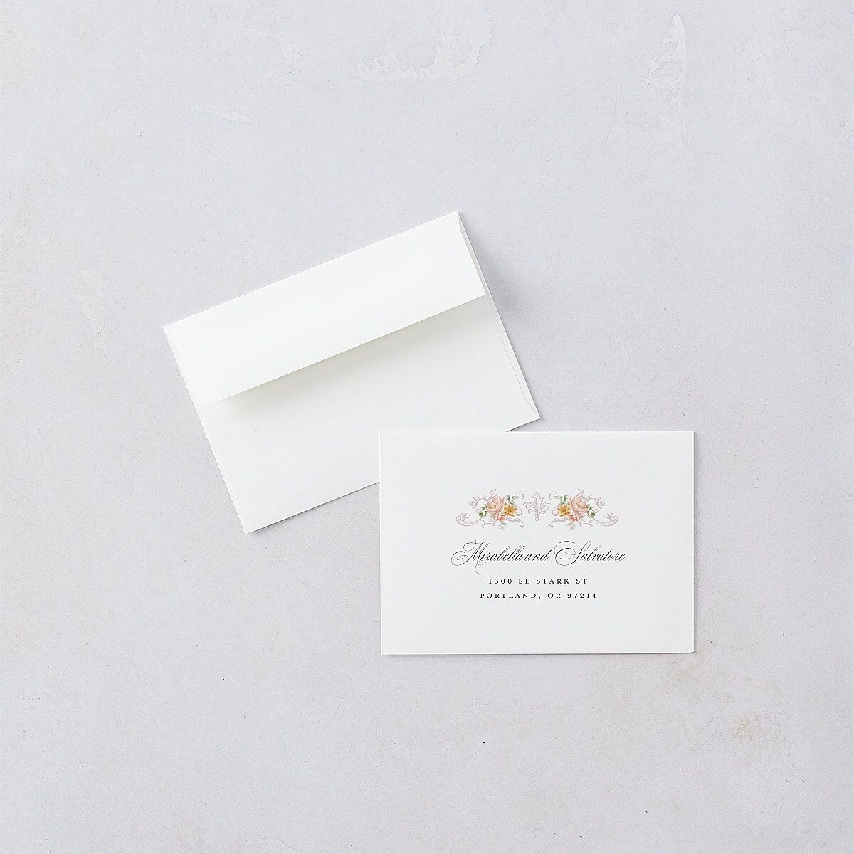 Elegant Floral Regency Wedding Response Cards Pink Cotton Signature Standard
